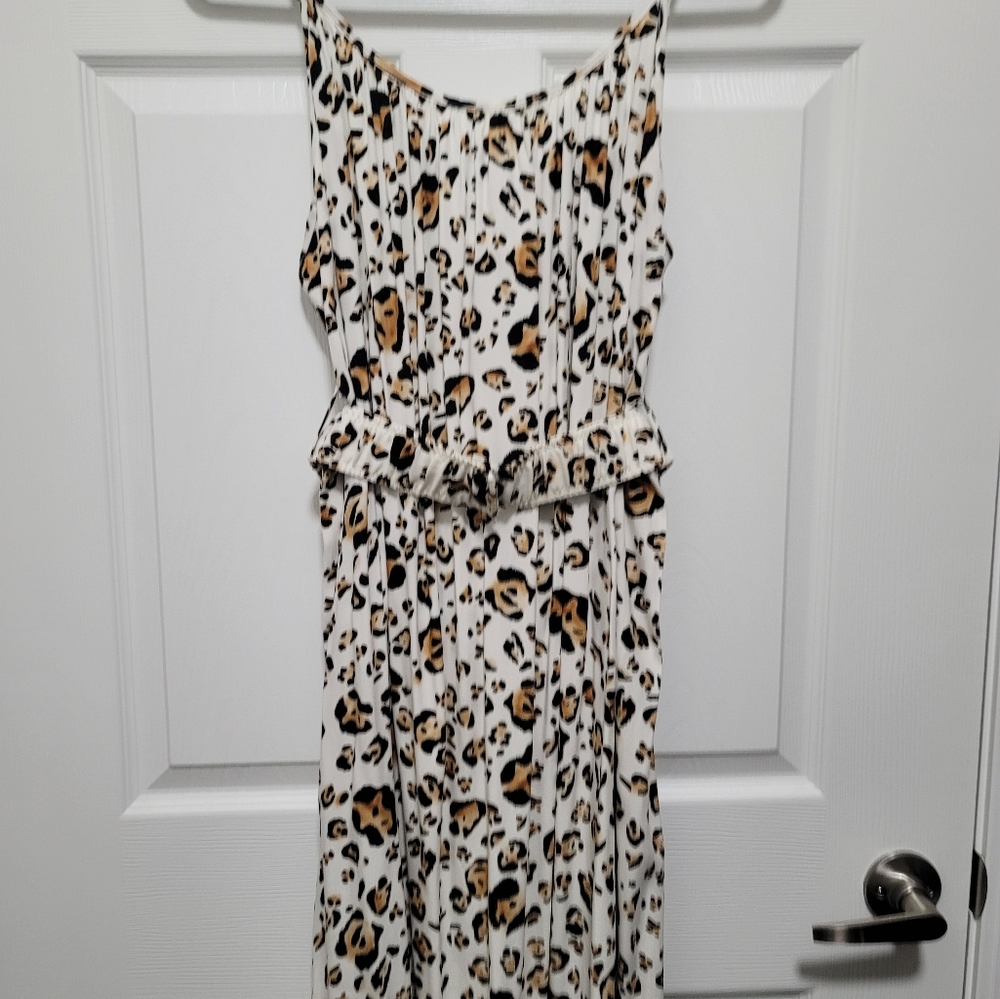 Corey Lynn Calter Arabella Midi Sundress Leopard Print Sleeveless Spaghetti Stra - Picture 6 of 10